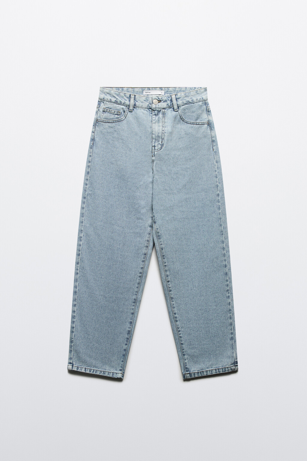 Джинсы mom fit укороченные с высокой посадкой - цвет голубой - 7