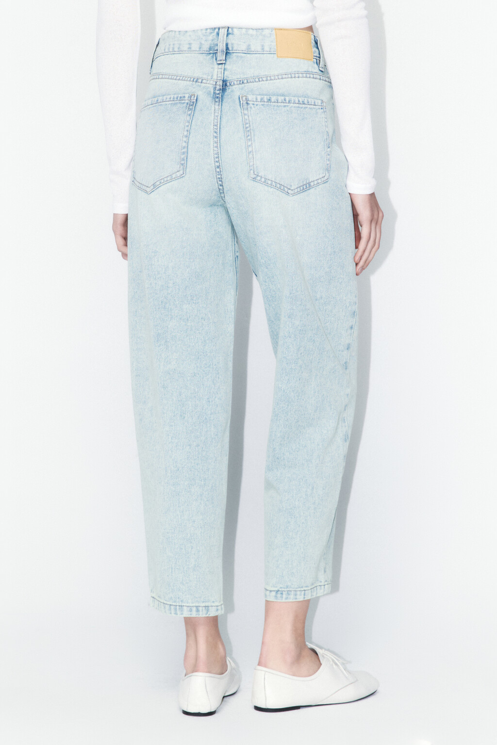 Джинсы mom fit укороченные с высокой посадкой - цвет синий - 3