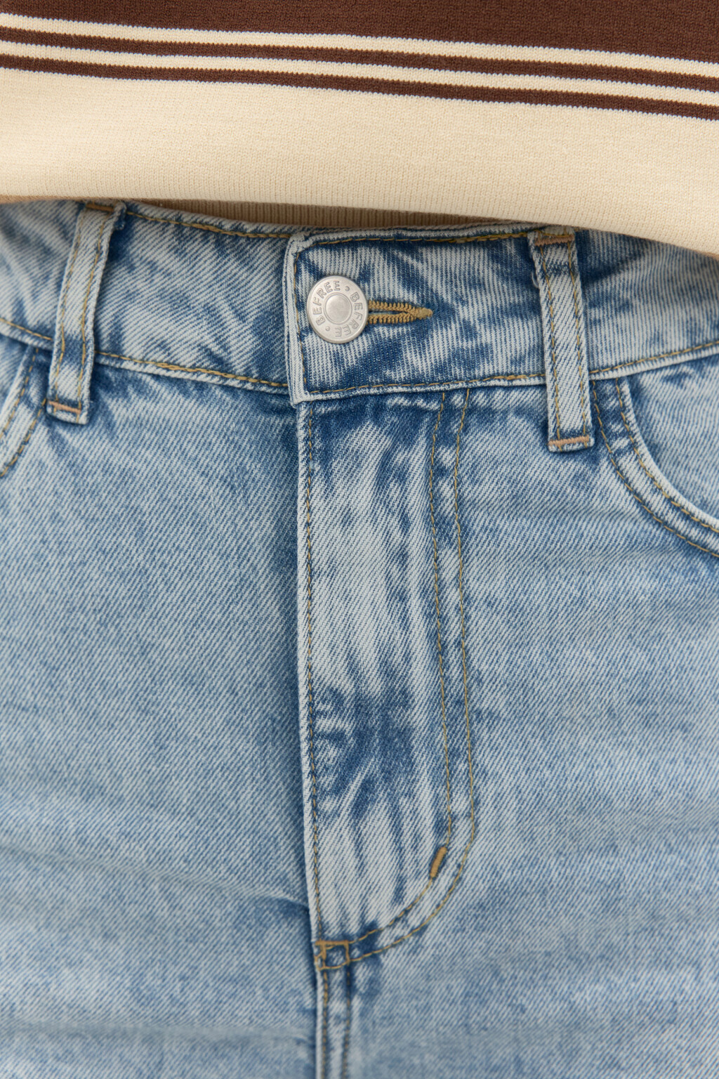 Джинсы mom укороченные с высокой посадкой - цвет голубой - 5