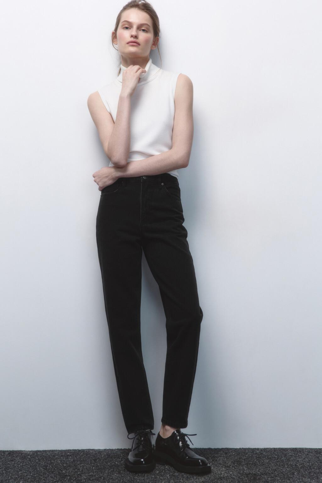 Джинсы mom fit с высокой посадкой - цвет черный - 1