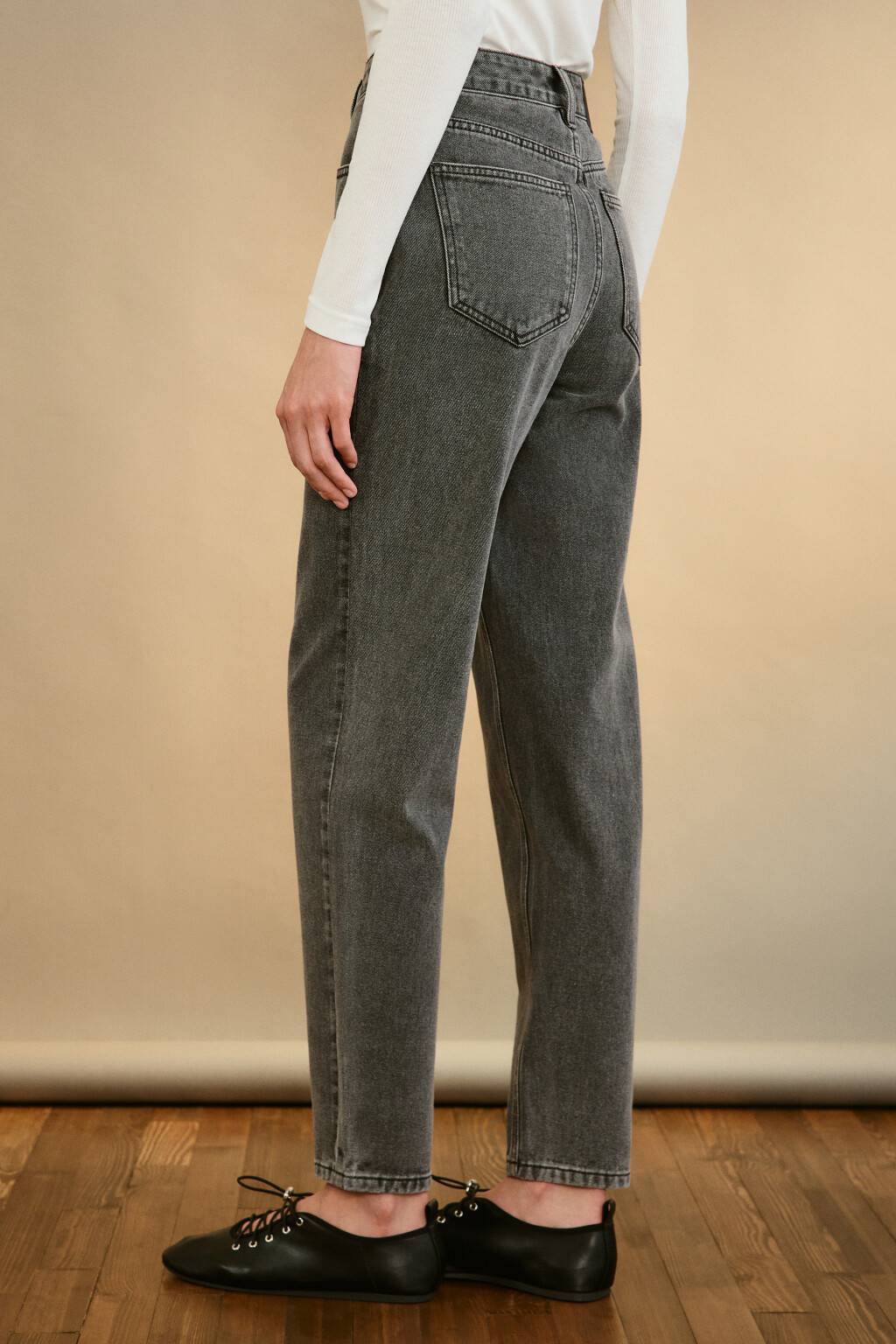 Джинсы mom fit с высокой посадкой - цвет серый - 3