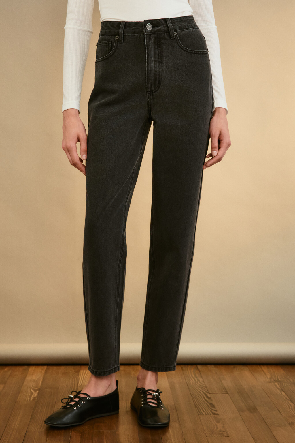 Джинсы mom fit с высокой посадкой - цвет серый - 2