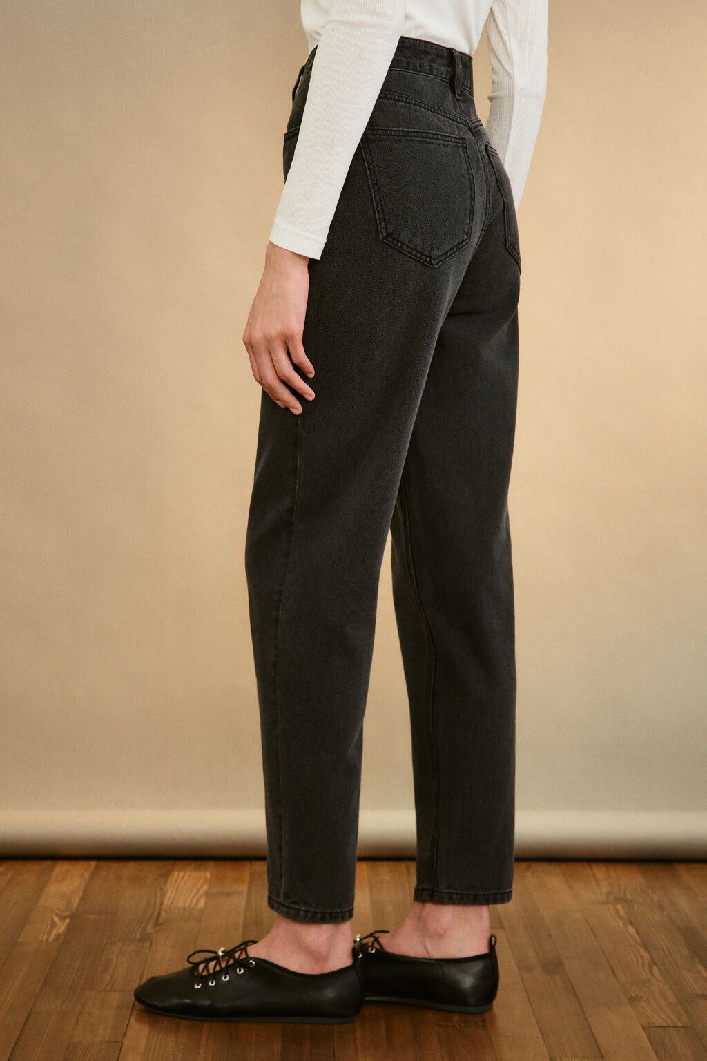 Джинсы mom fit с высокой посадкой - цвет серый - 3