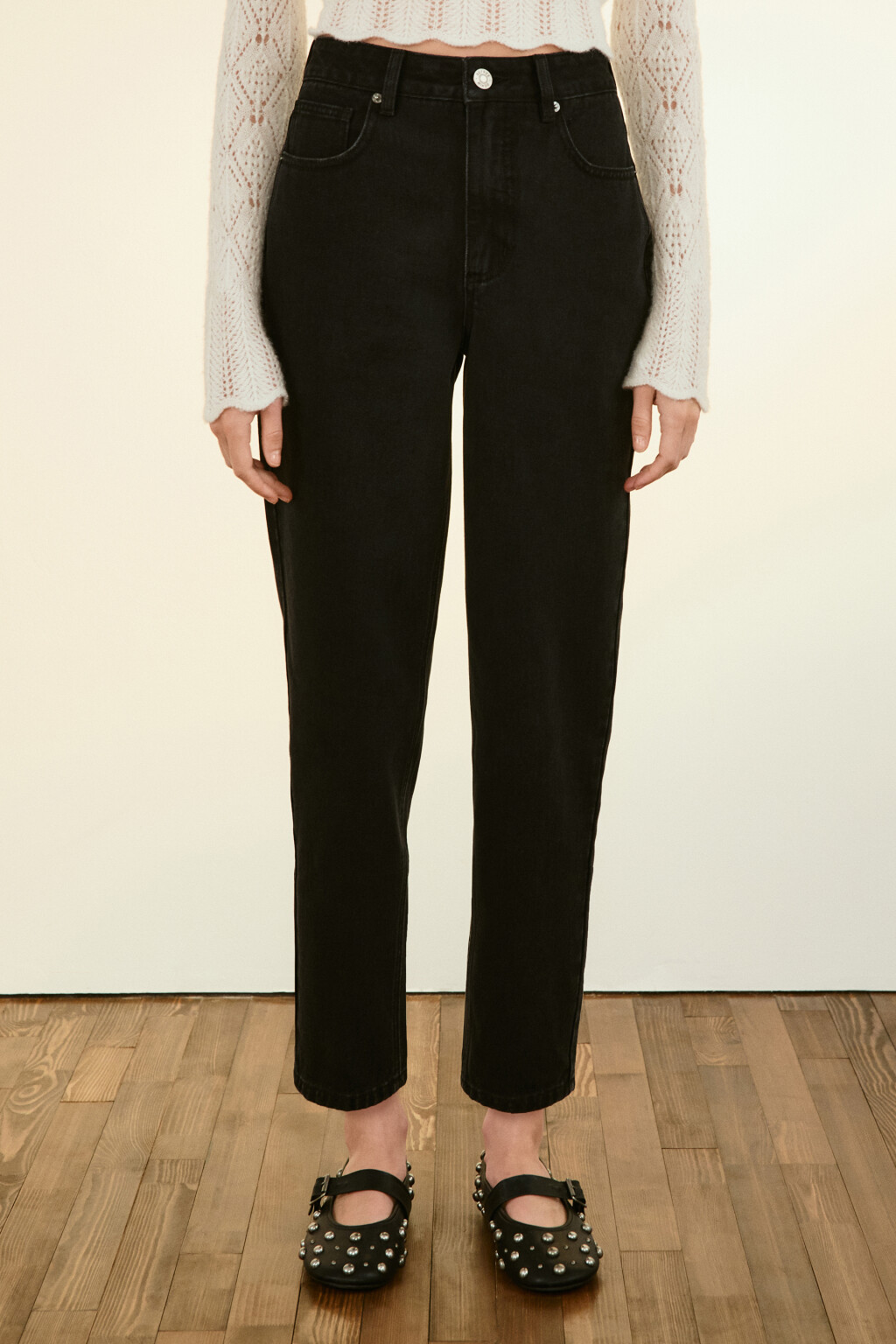 Джинсы mom fit с высокой посадкой - цвет черный - 2
