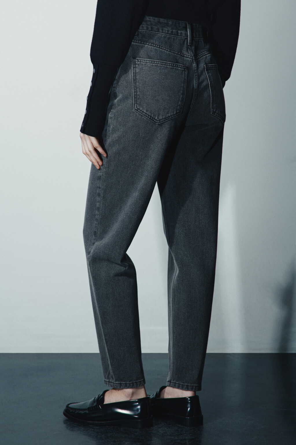 Джинсы mom fit с высокой посадкой - цвет серый - 3