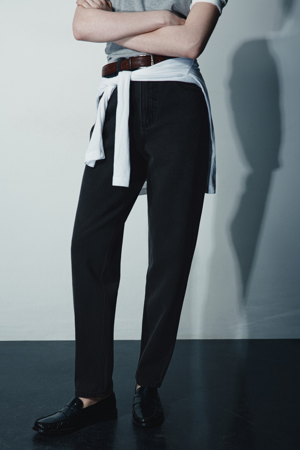 Джинсы mom fit с высокой посадкой - цвет серый - 2