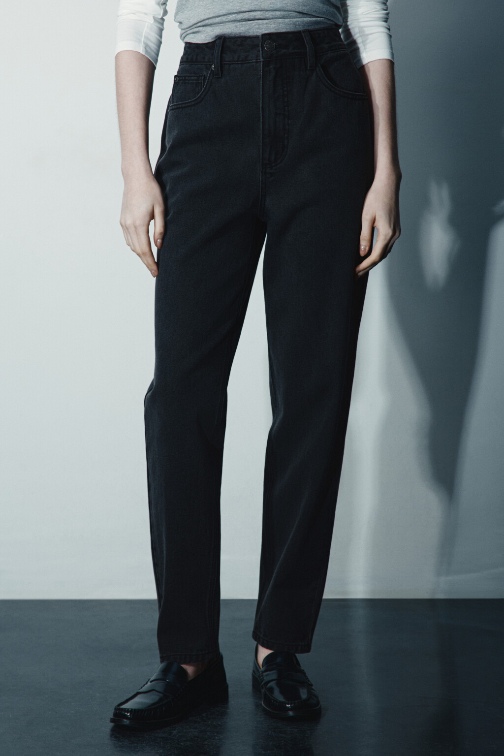 Джинсы mom fit с высокой посадкой - цвет серый - 3