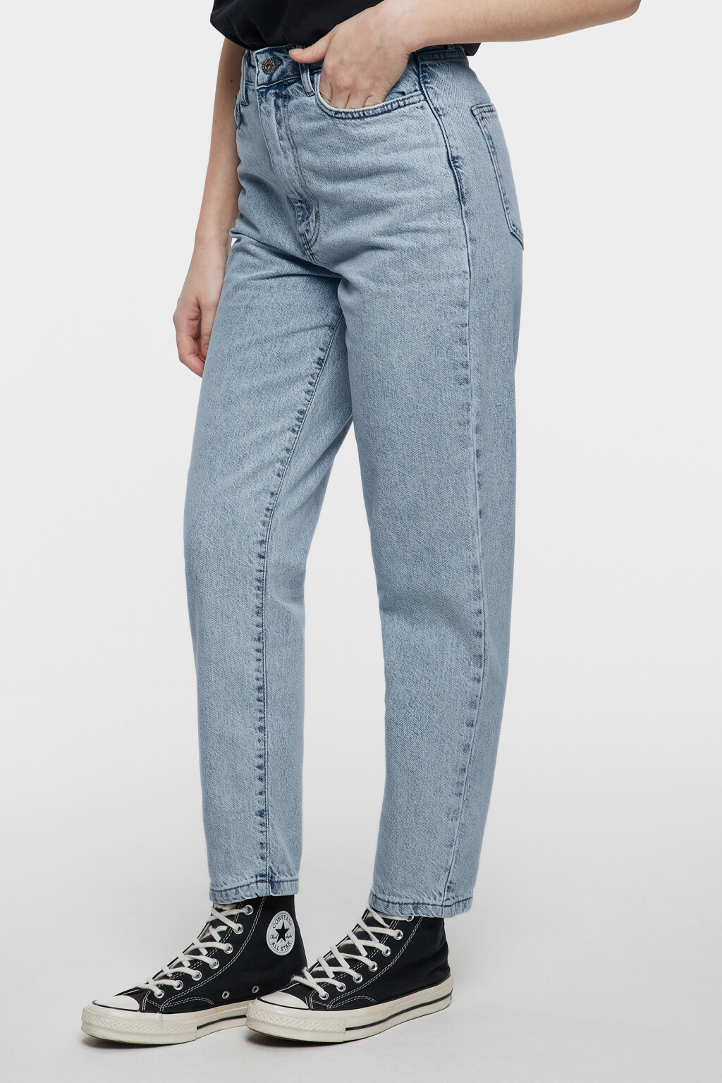 Джинсы mom-fit с высокой посадкой по талии - цвет голубой - 2