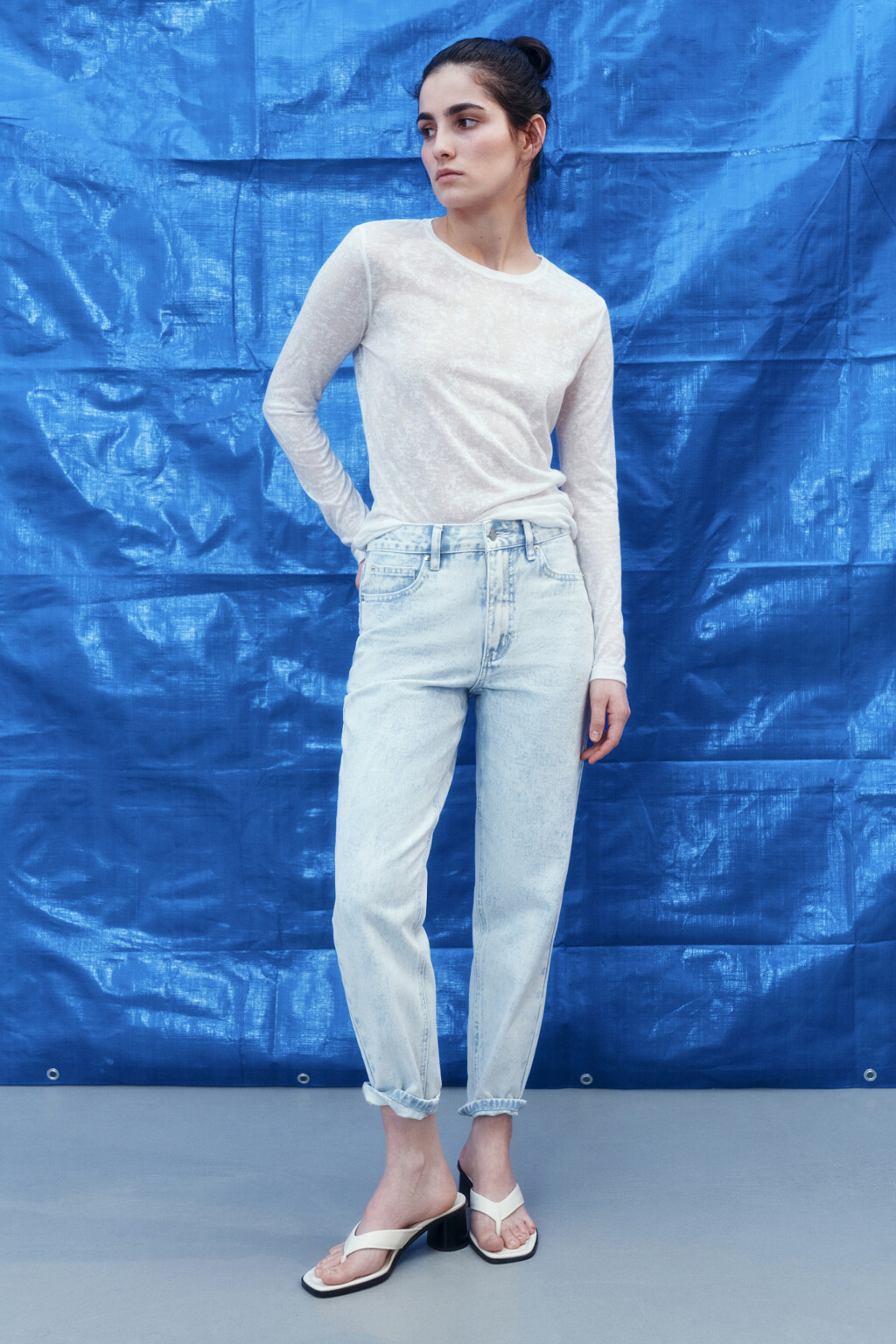 Джинсы mom с высокой посадкой - цвет голубой - 9