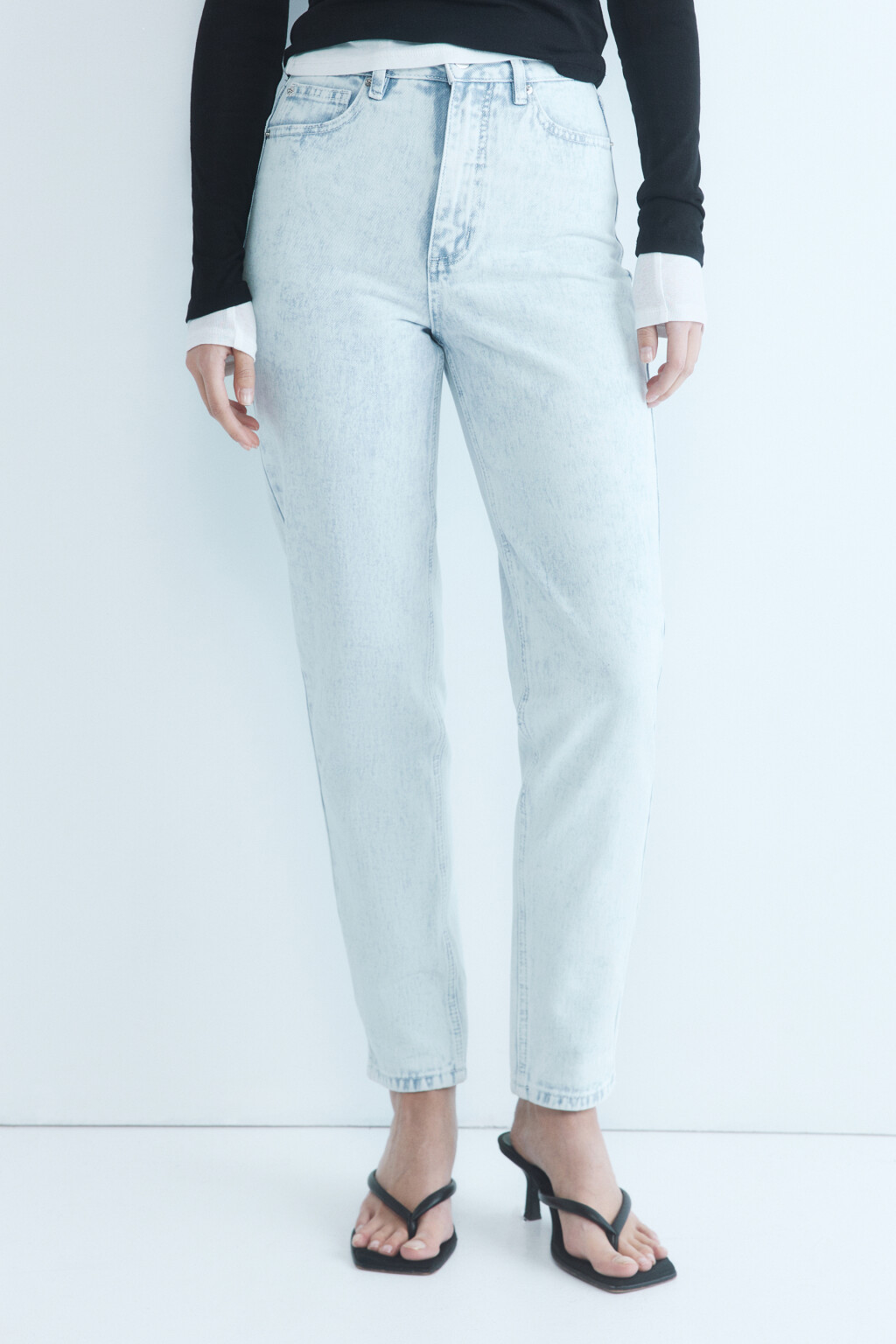 Джинсы mom с высокой посадкой - цвет голубой - 3