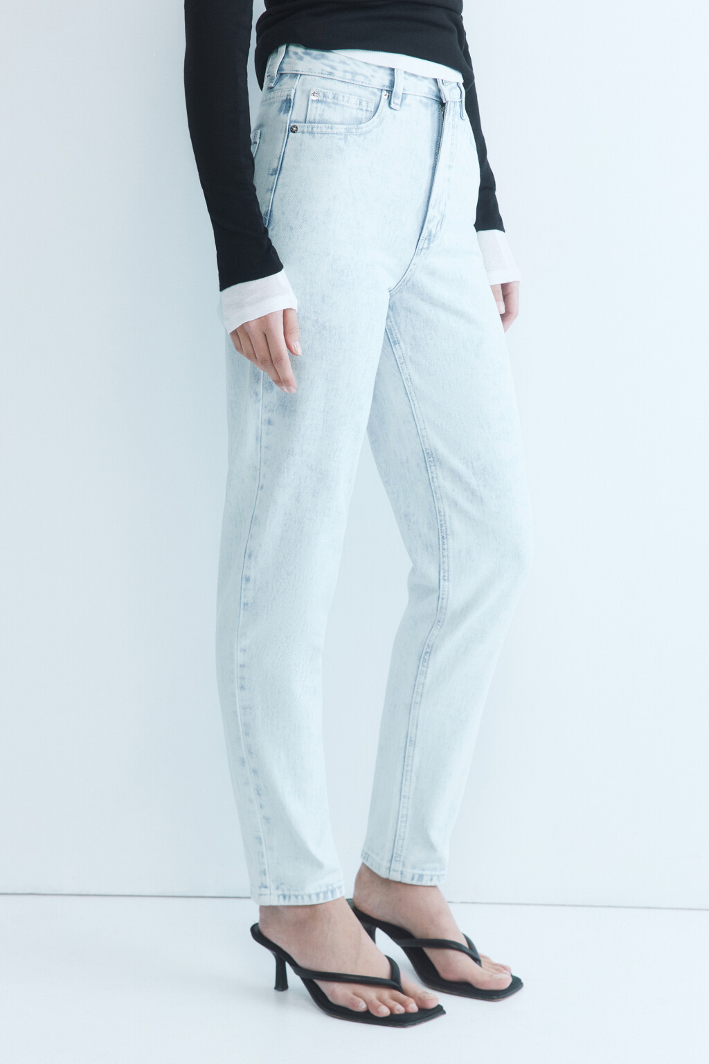 Джинсы mom с высокой посадкой - цвет голубой - 4