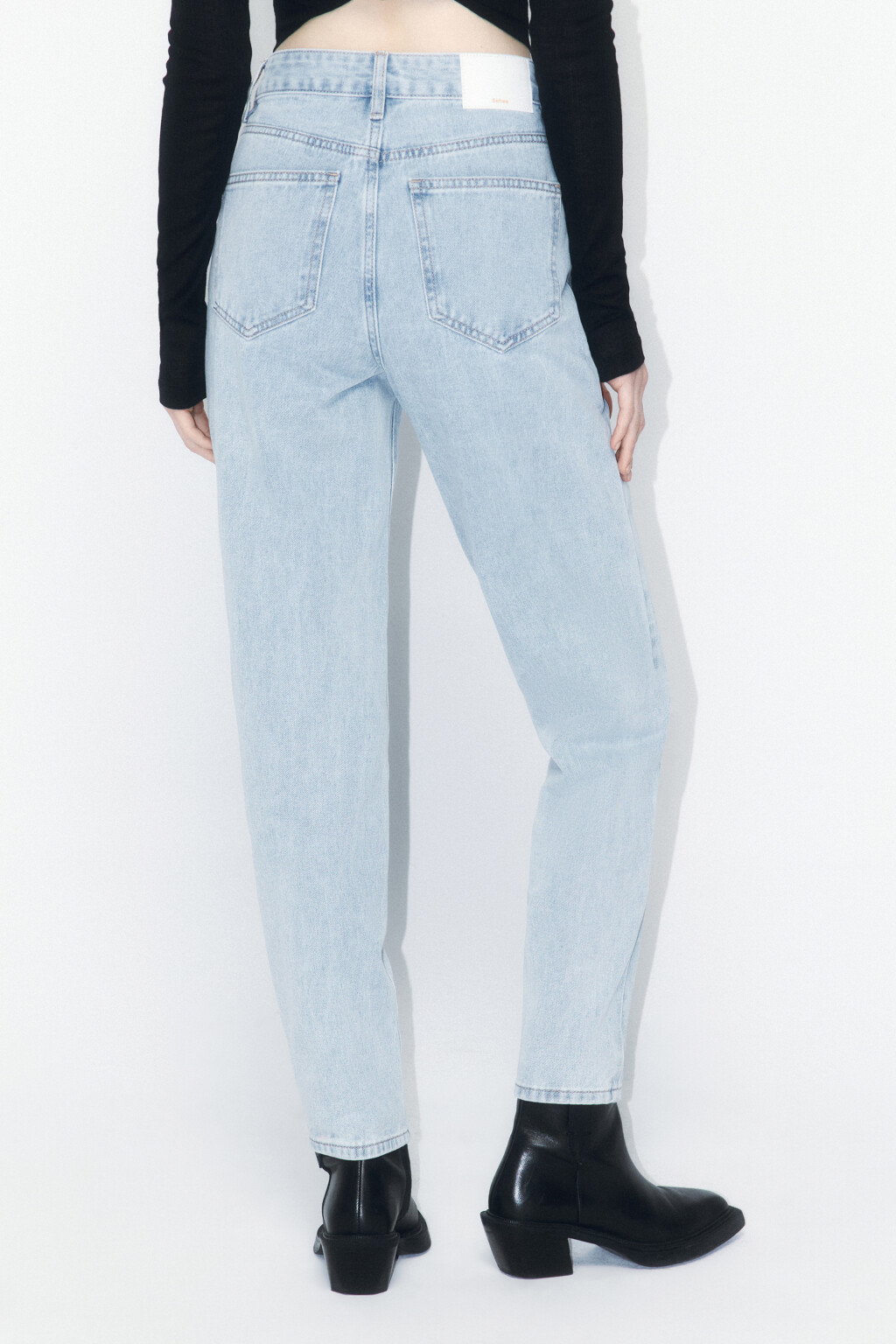 Джинсы mom fit с высокой посадкой - цвет голубой - 4