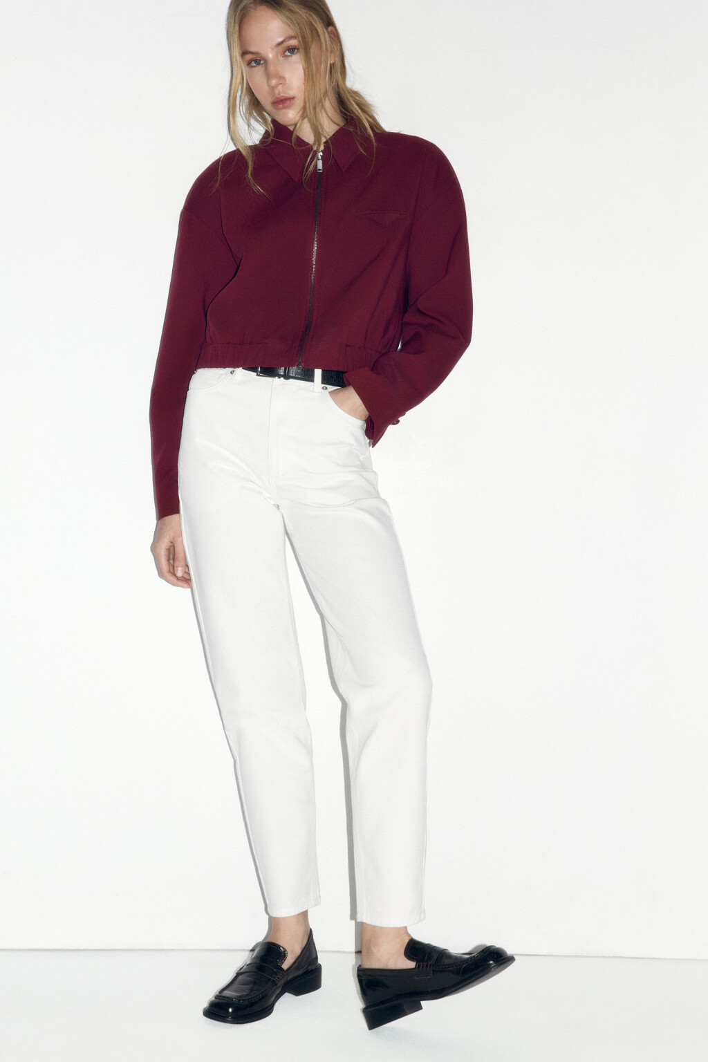 Джинсы mom fit с высокой посадкой - цвет белый - 1