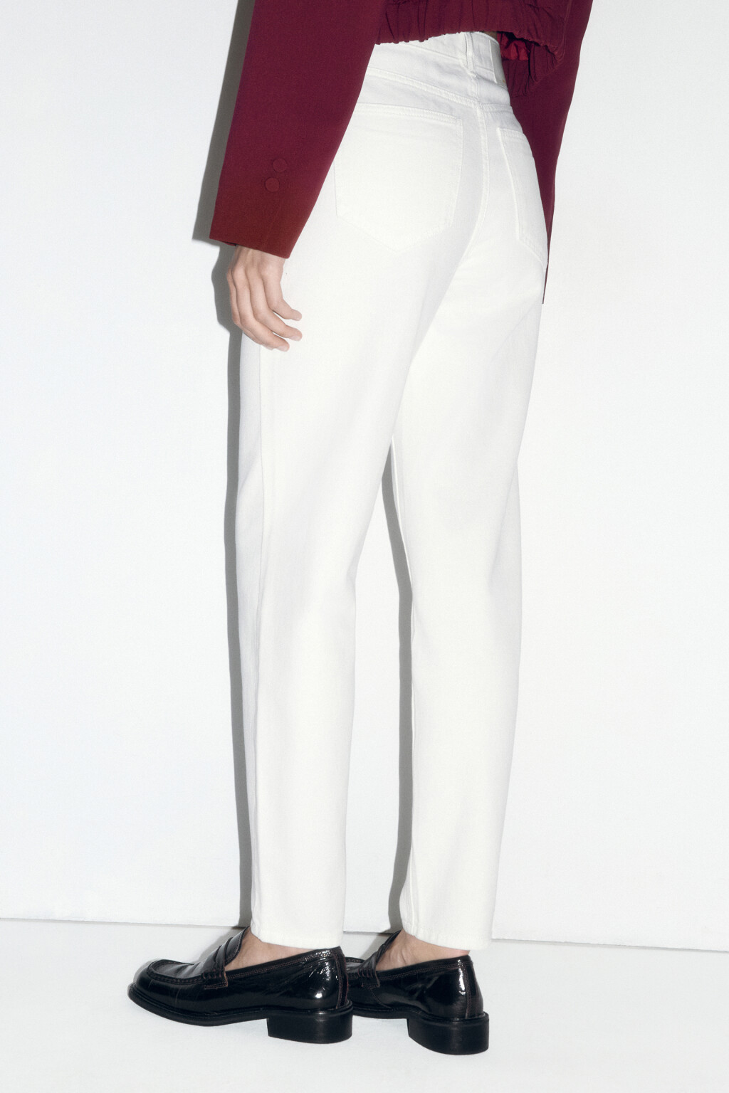 Джинсы mom fit с высокой посадкой - цвет белый - 3