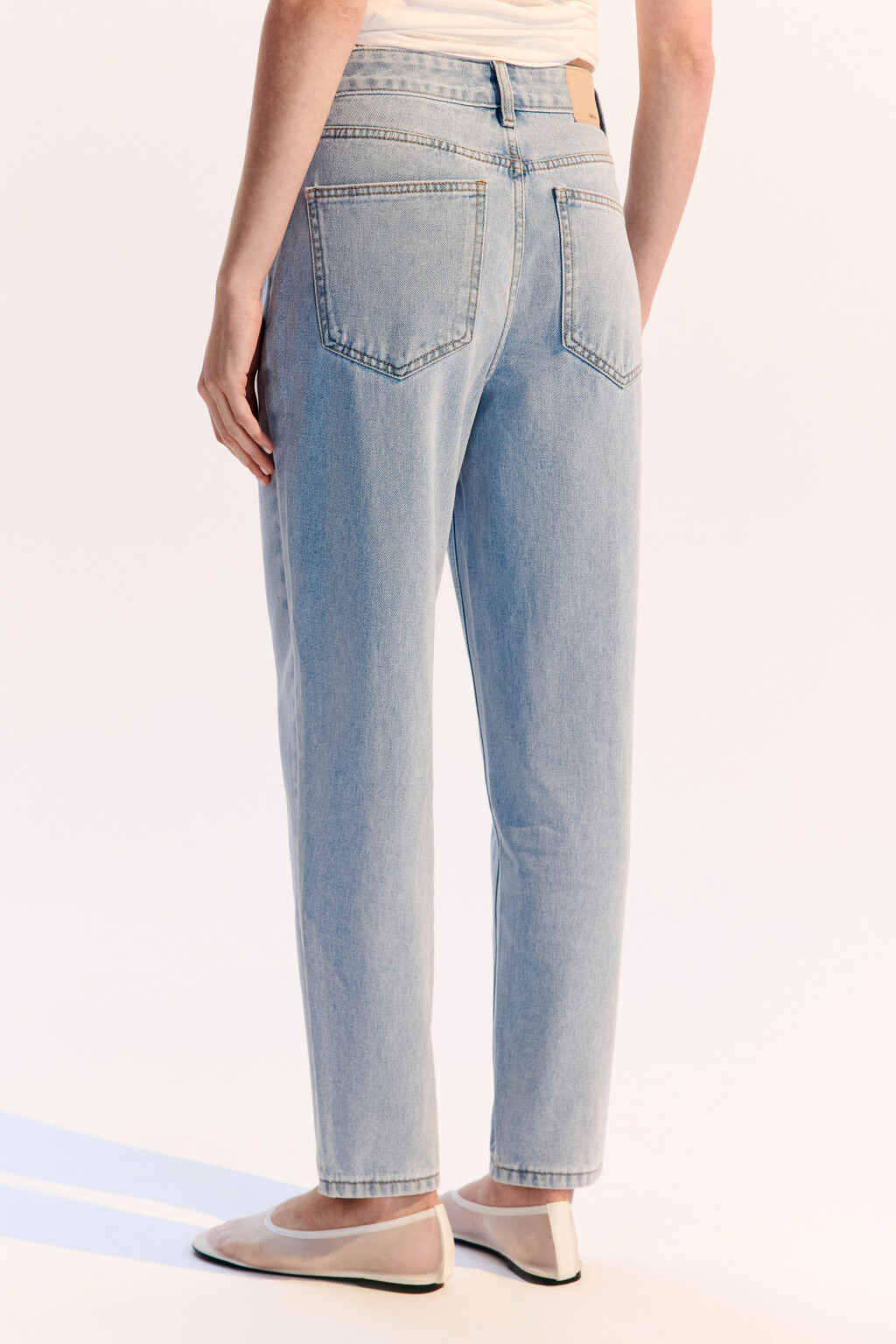 Джинсы mom fit с высокой посадкой - цвет голубой - 3