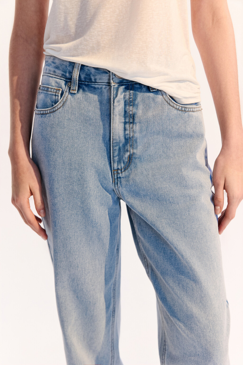 Джинсы mom fit с высокой посадкой - цвет голубой - 5