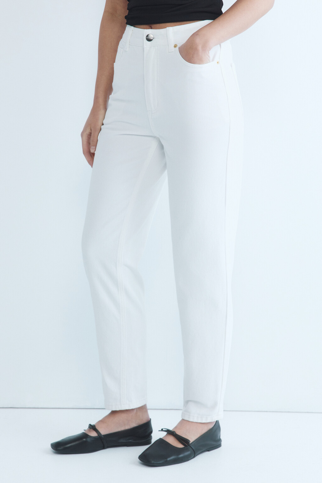 Джинсы mom с высокой посадкой - цвет белый - 4