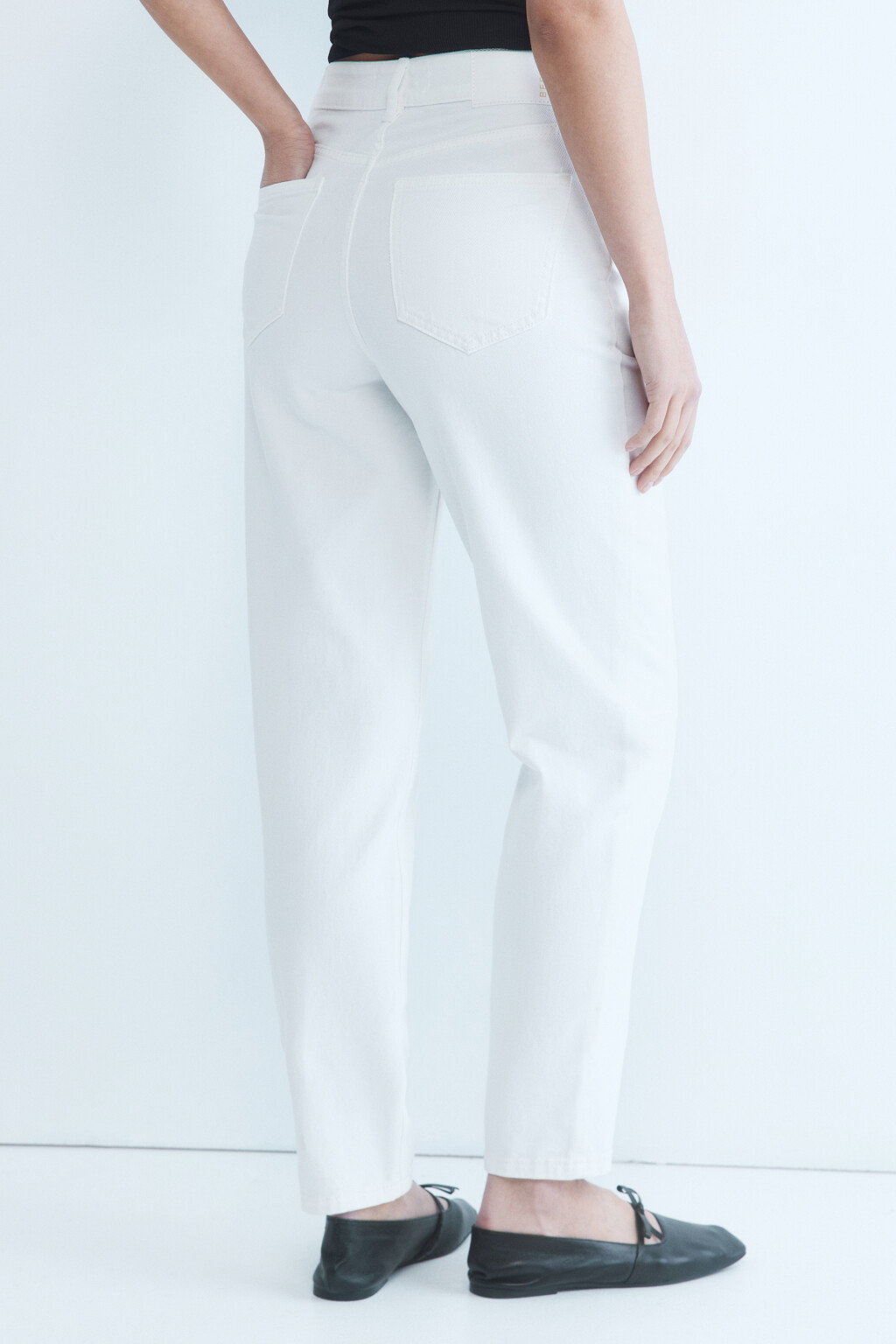 Джинсы mom с высокой посадкой - цвет белый - 5