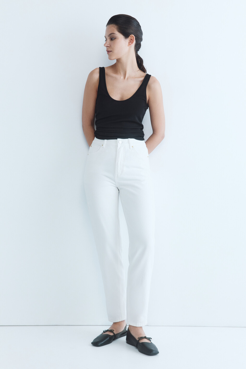 Джинсы mom с высокой посадкой - цвет белый - 6