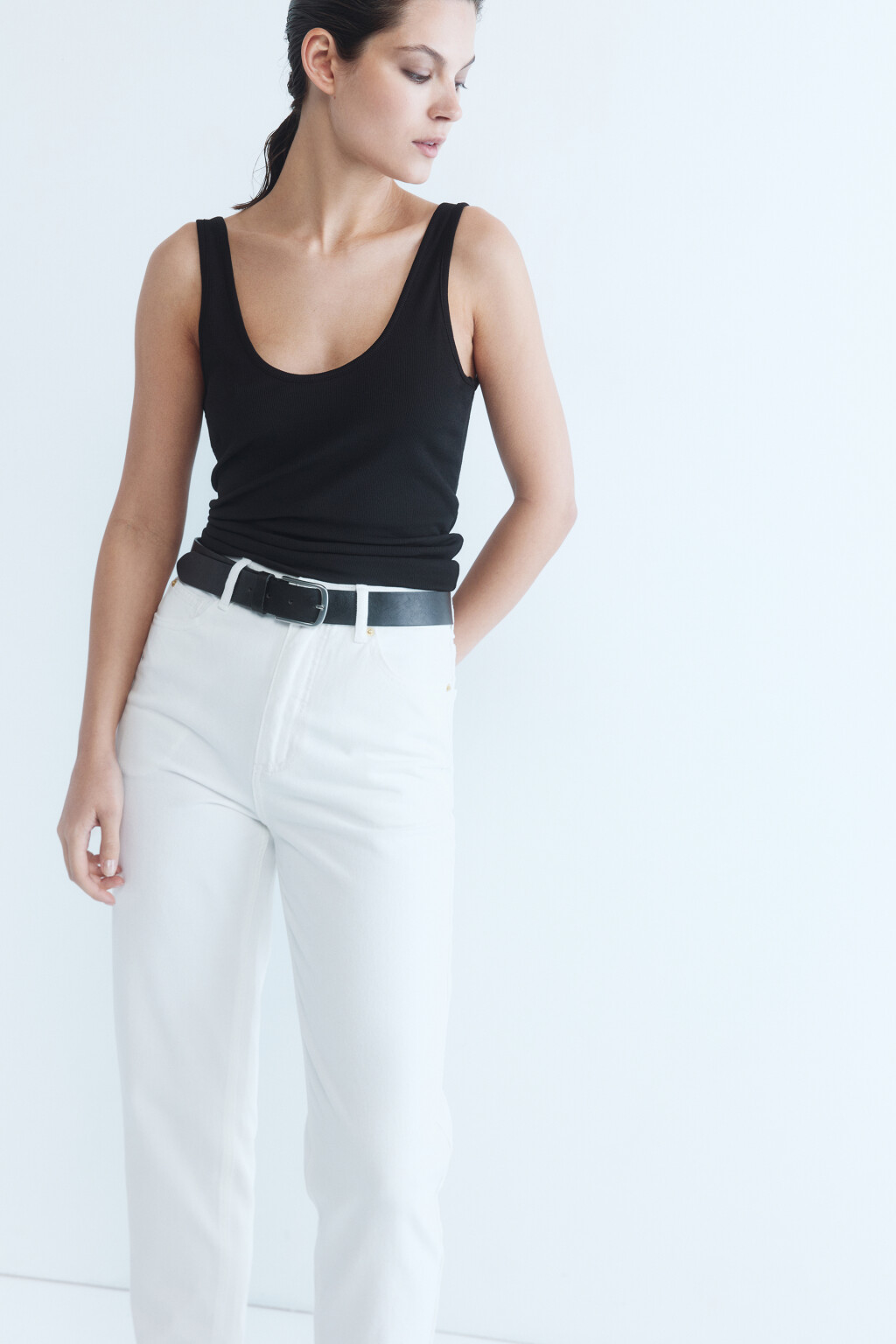 Джинсы mom с высокой посадкой - цвет белый - 1