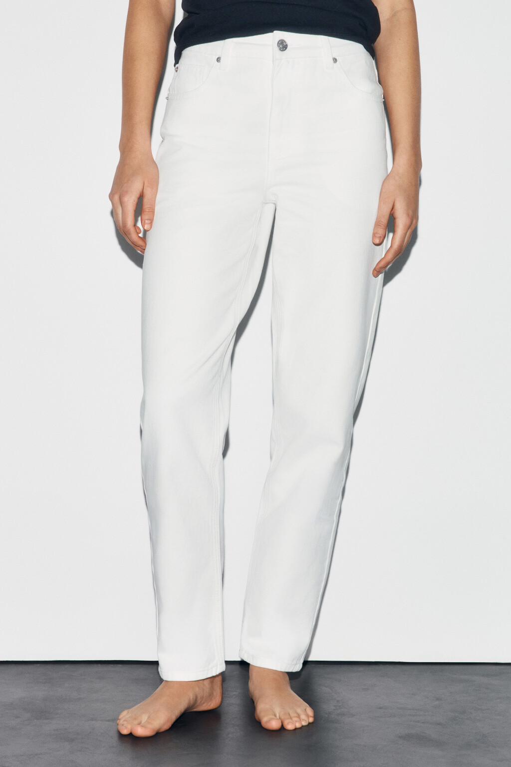 Джинсы mom fit с высокой посадкой - цвет белый - 2
