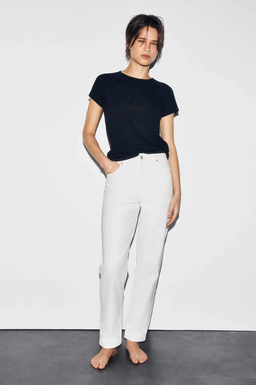 Джинсы mom fit с высокой посадкой - цвет белый - 4