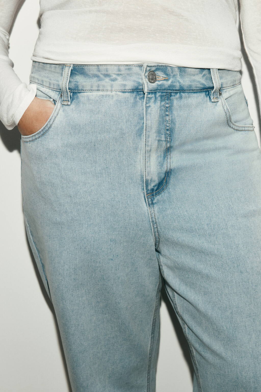 Джинсы mom fit с высокой посадкой - цвет голубой - 5