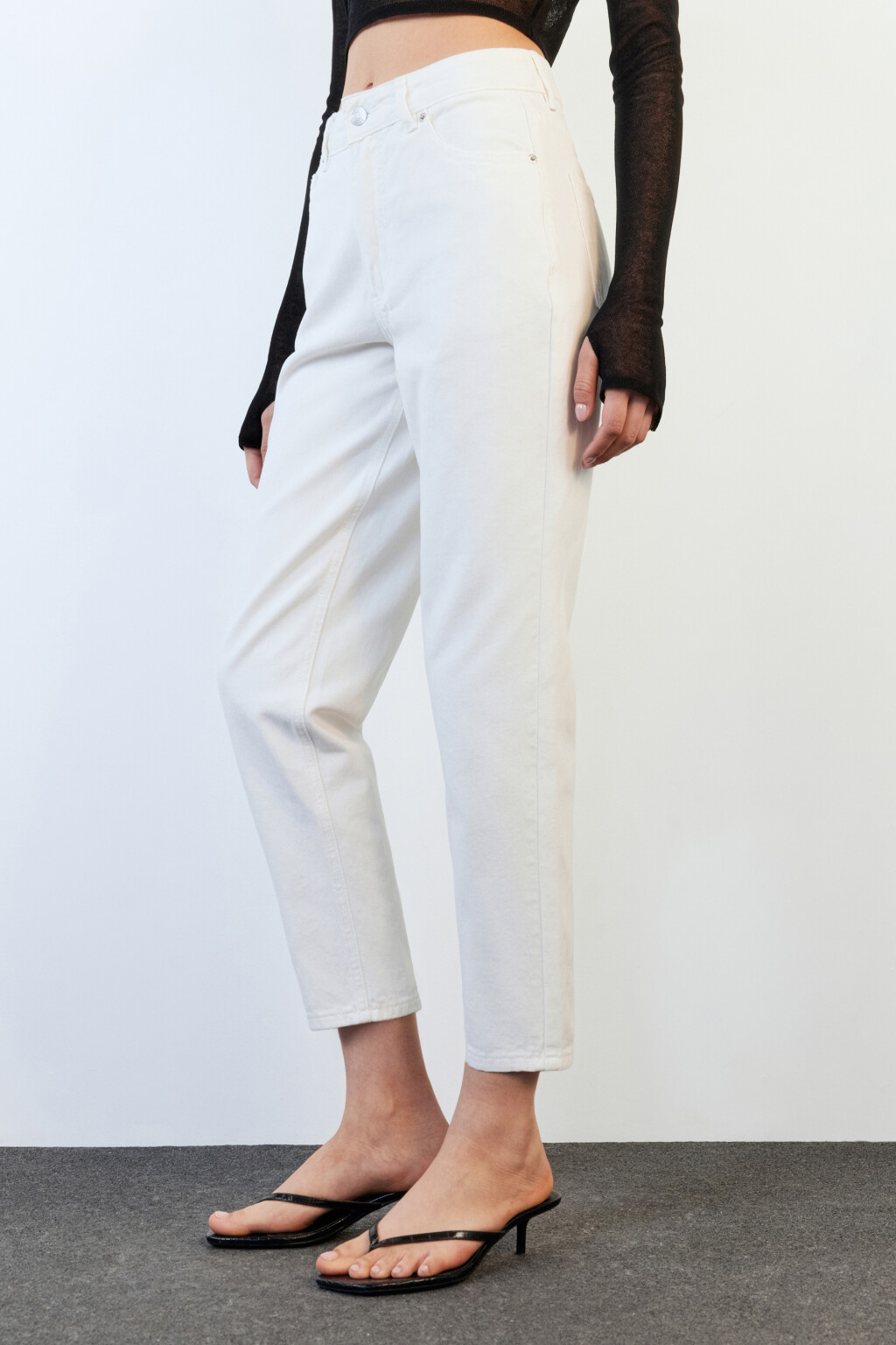 Джинсы mom fit с высокой посадкой - цвет белый - 3