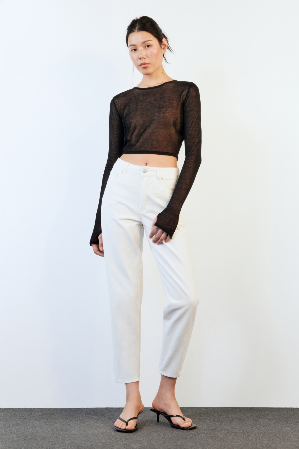 Джинсы mom fit с высокой посадкой - цвет белый - 5