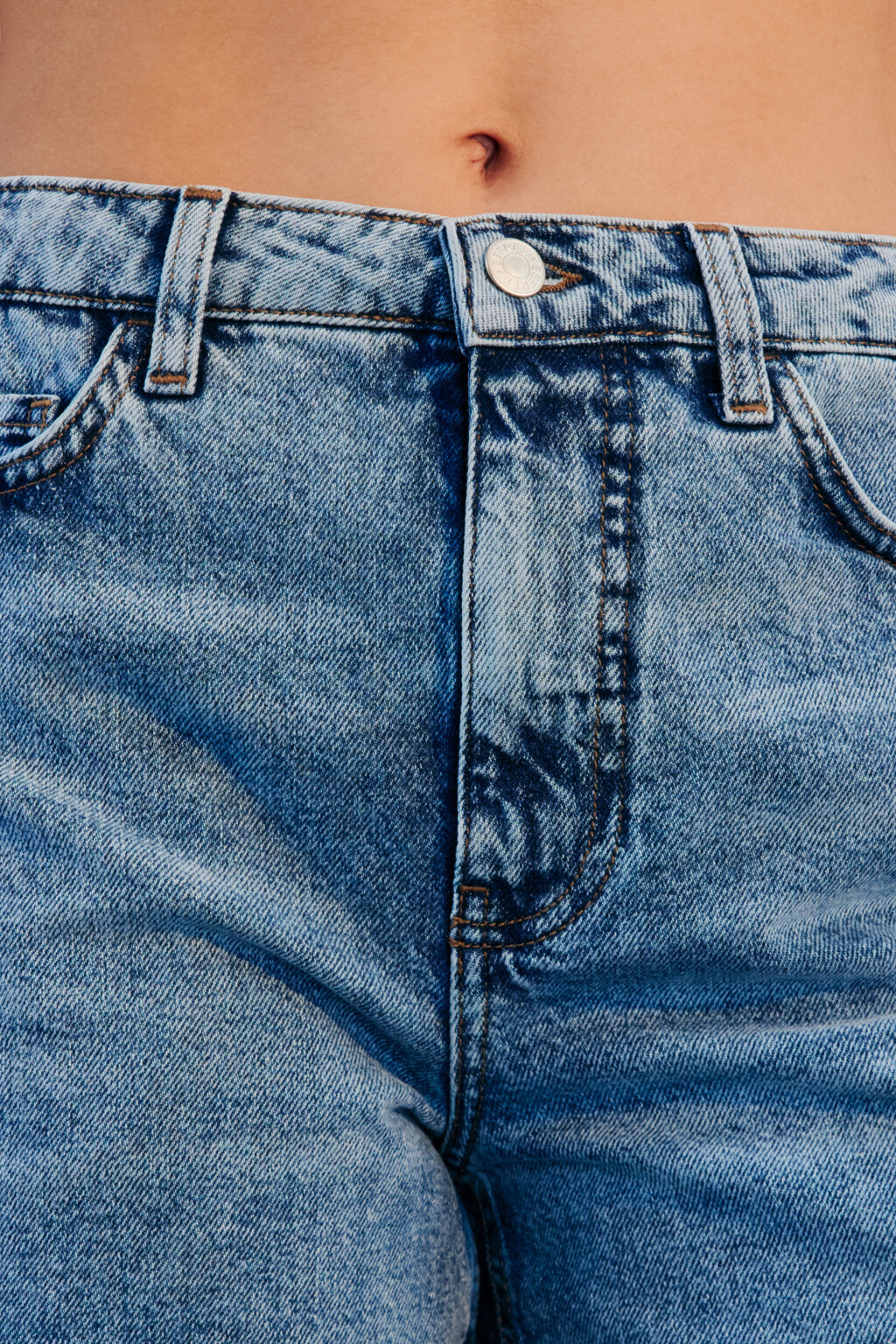 Шорты mom fit джинсовые с подворотами - цвет голубой - 5