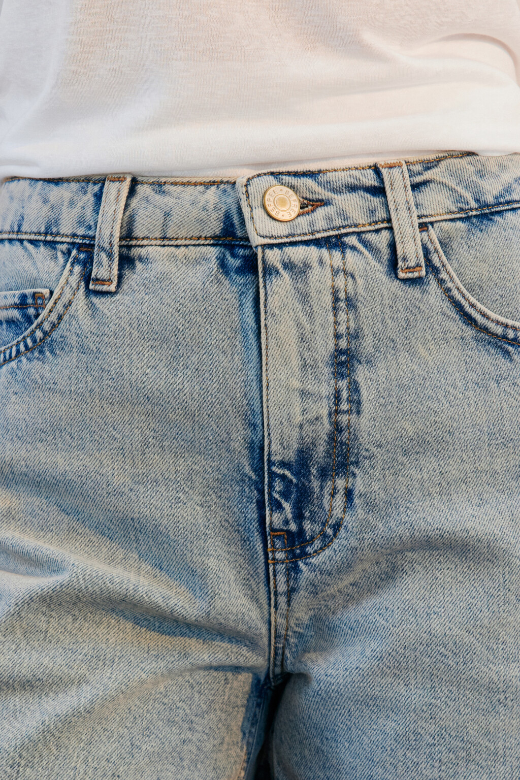 Шорты mom fit джинсовые с подворотами - цвет синий - 5