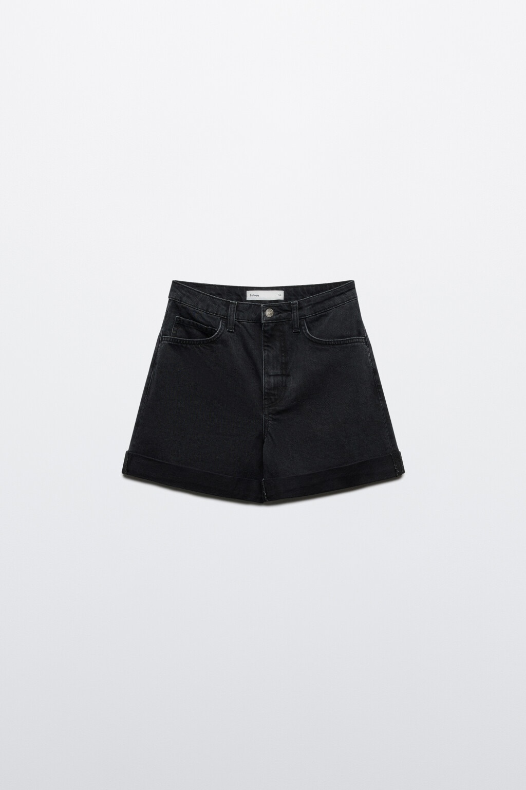 Шорты mom fit джинсовые с подворотами - цвет черный - 7