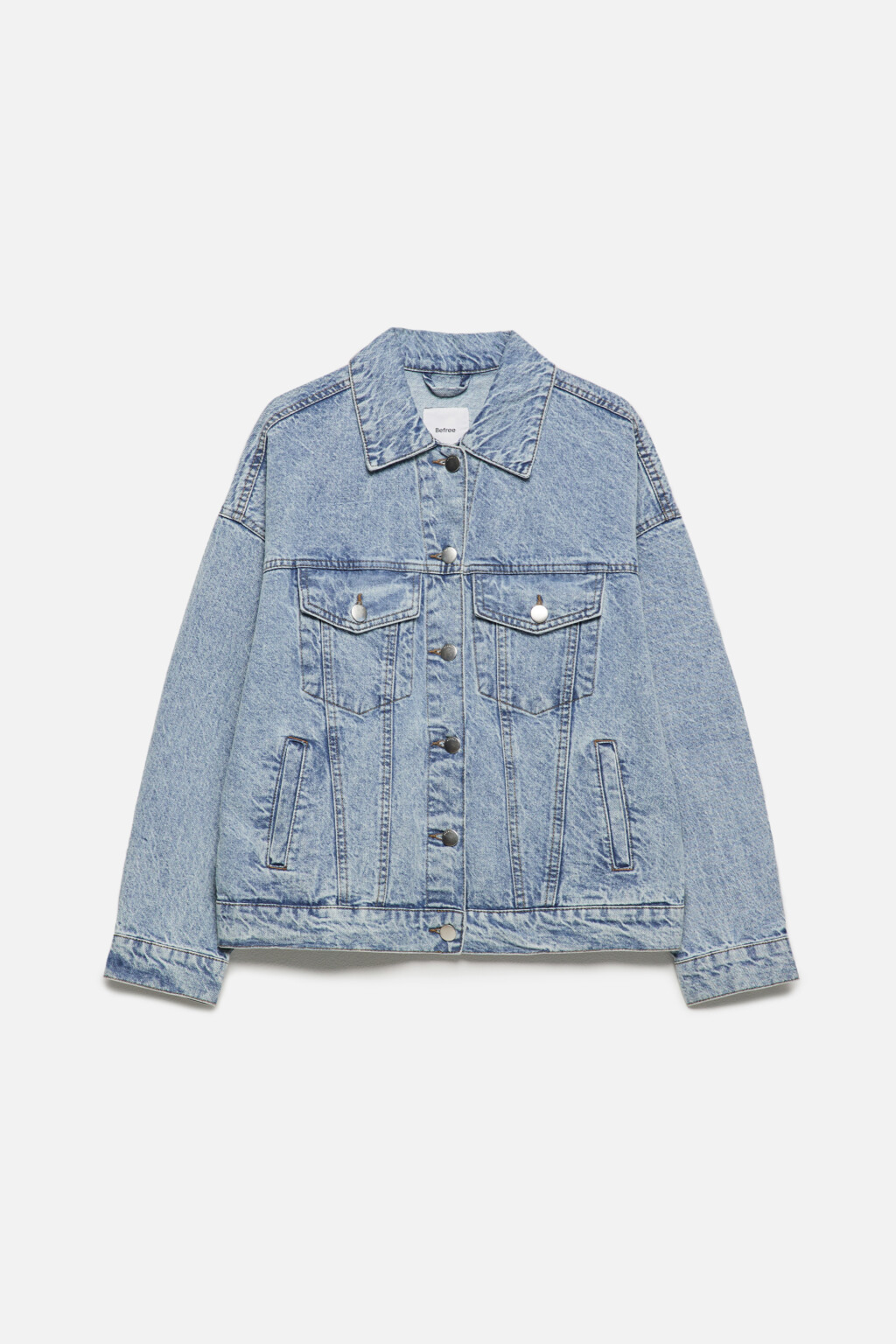 Куртка oversize джинсовая с карманами - цвет голубой - 10