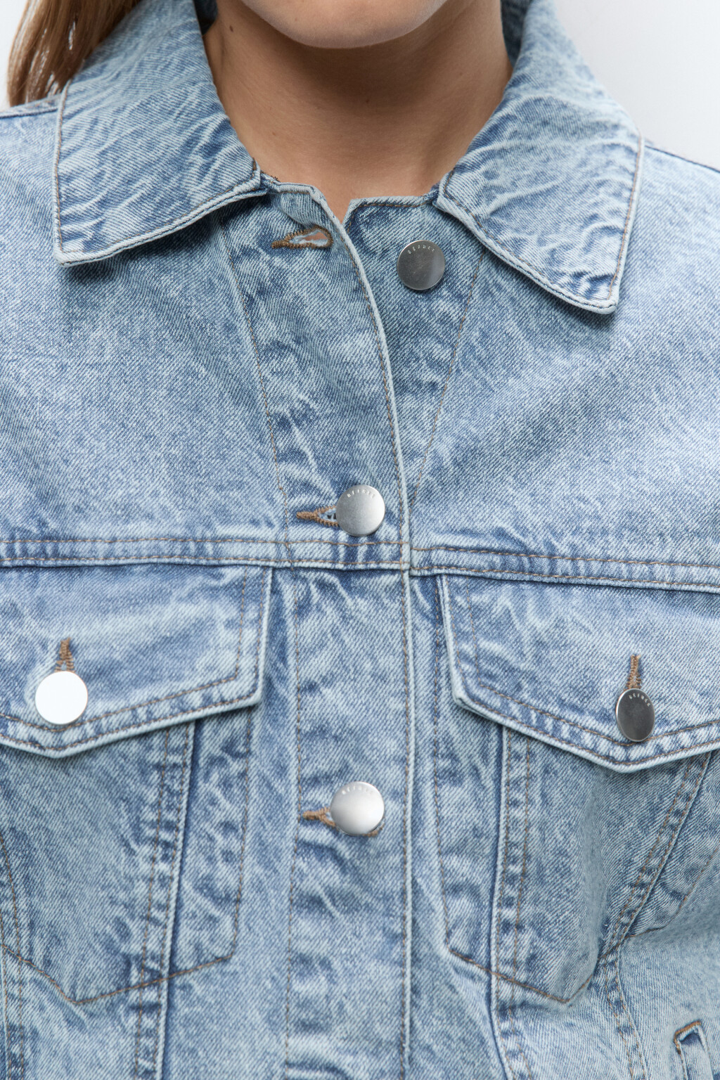Куртка oversize джинсовая с карманами - цвет голубой - 7