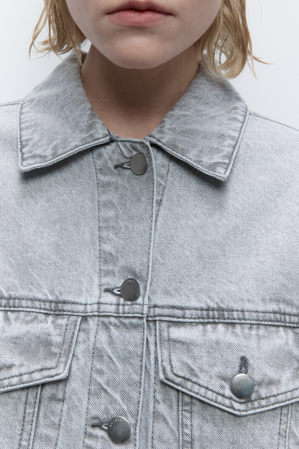 Куртка oversize джинсовая с карманами - цвет серый - 6