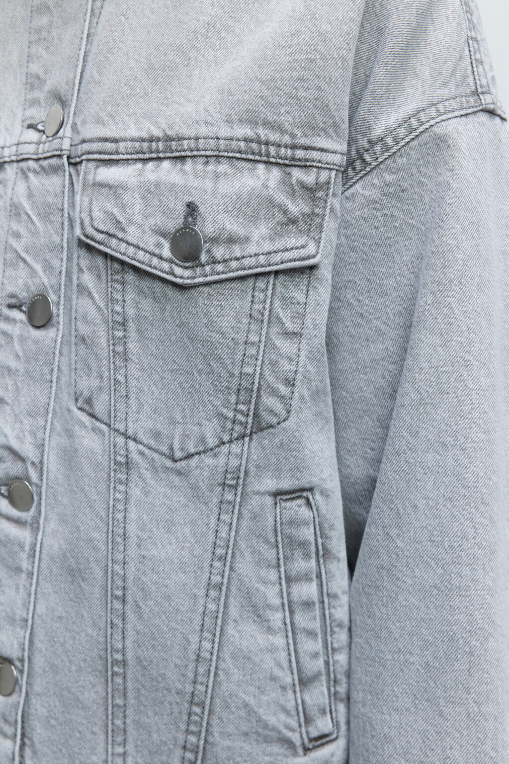 Куртка oversize джинсовая с карманами - цвет серый - 7
