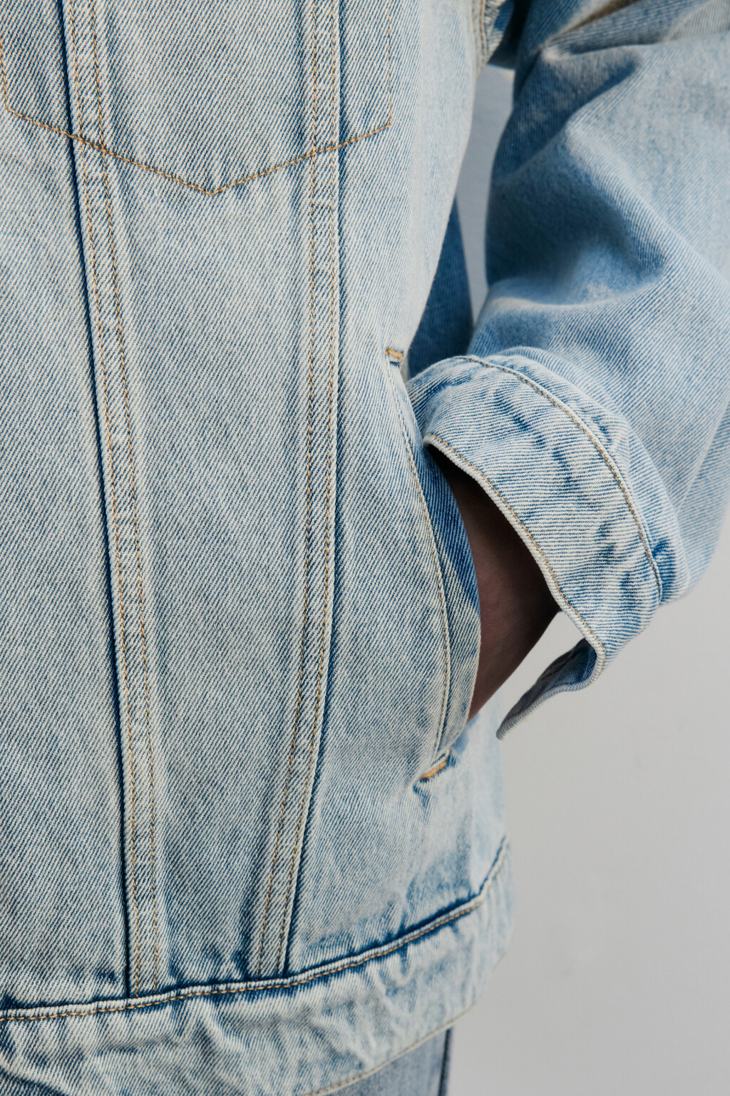 Куртка-рубашка oversize джинсовая - цвет голубой - 6