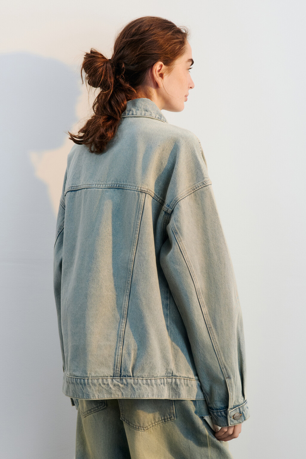 Куртка-рубашка oversize джинсовая - цвет синий - 5