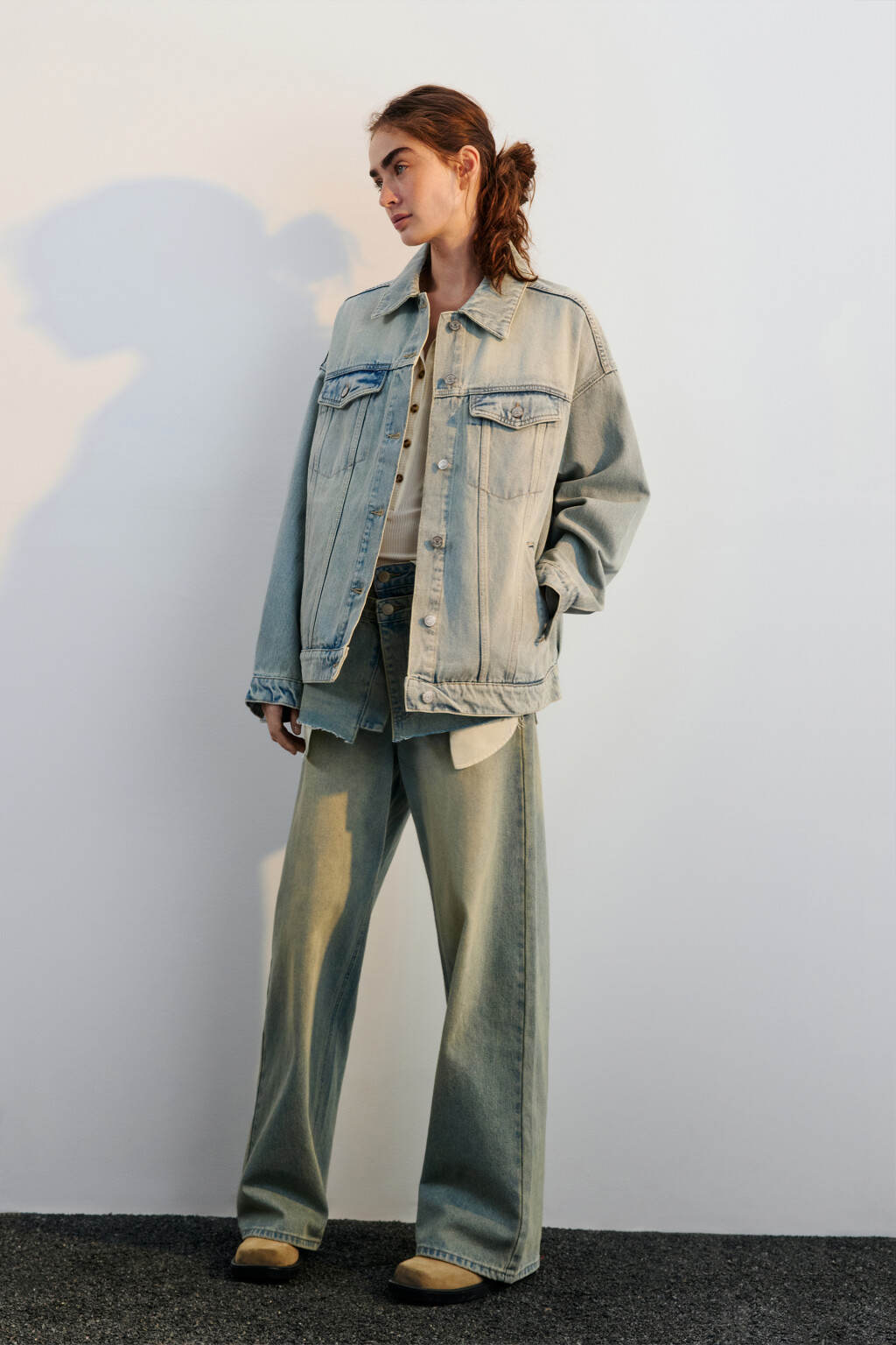 Куртка-рубашка oversize джинсовая - цвет синий - 6