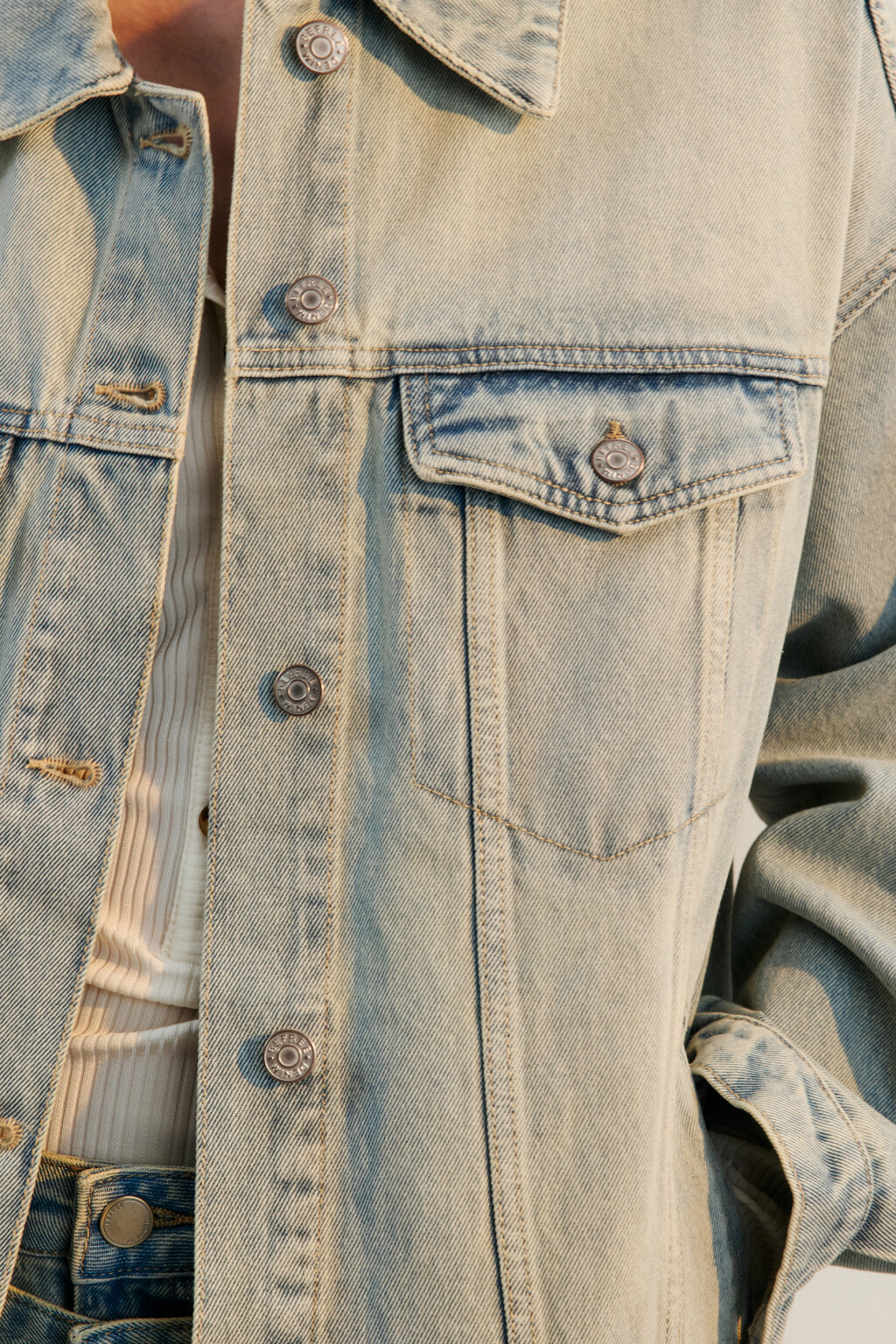 Куртка-рубашка oversize джинсовая - цвет синий - 7