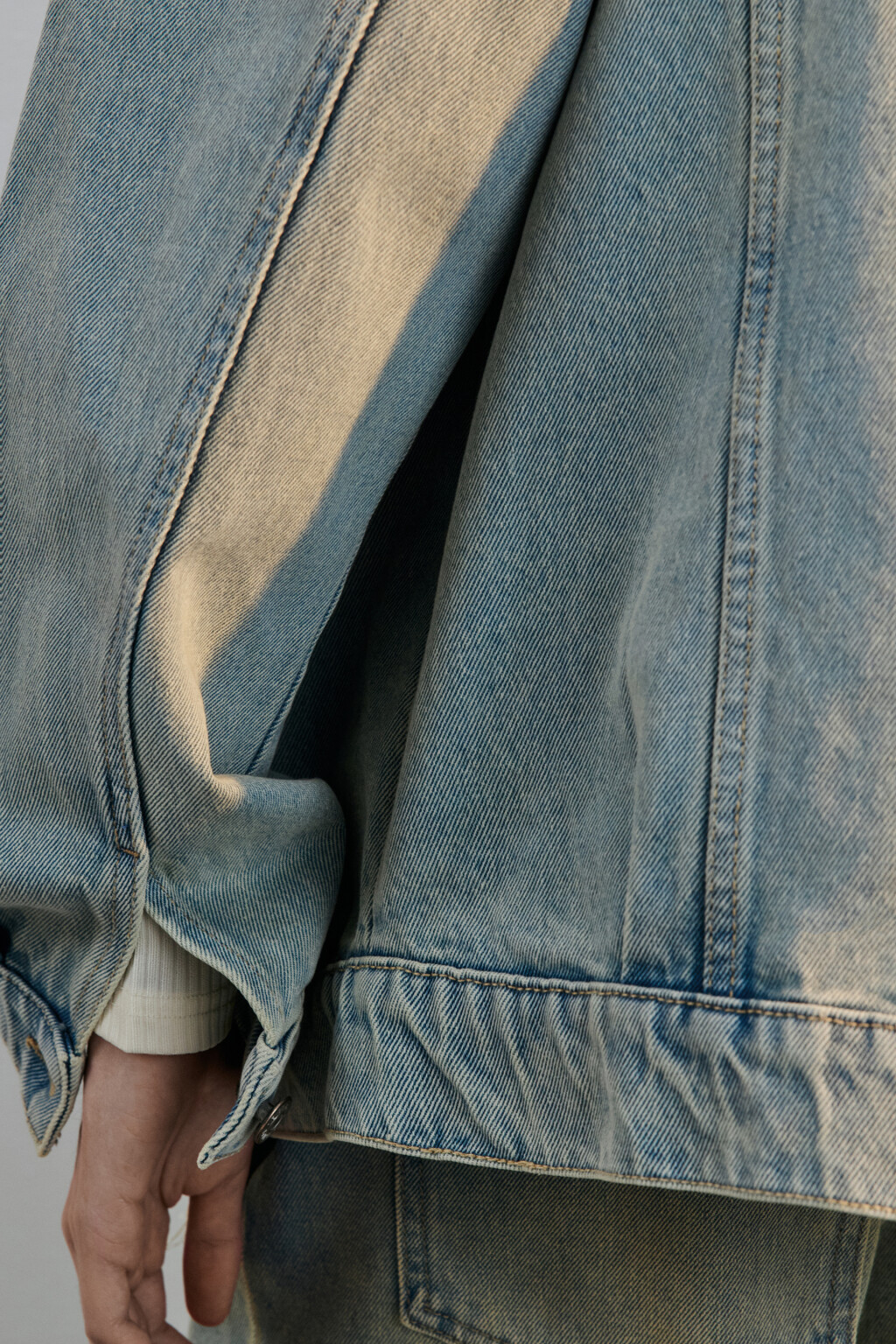 Куртка-рубашка oversize джинсовая - цвет синий - 8