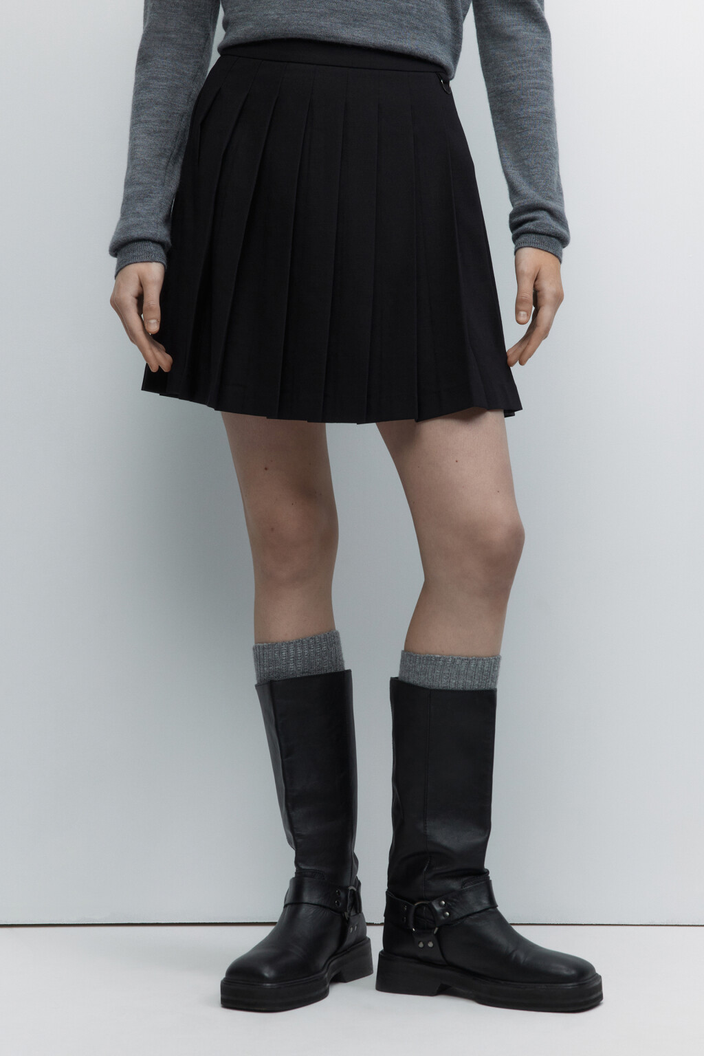 Юбка PleatSkirt мини плиссированная - цвет черный - 2
