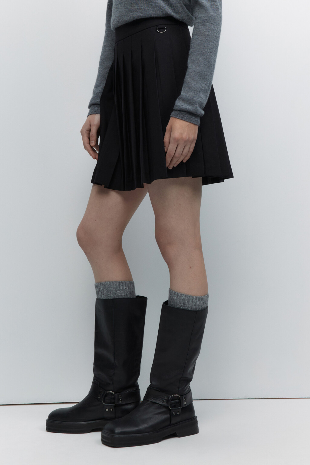 Юбка PleatSkirt мини плиссированная - цвет черный - 3