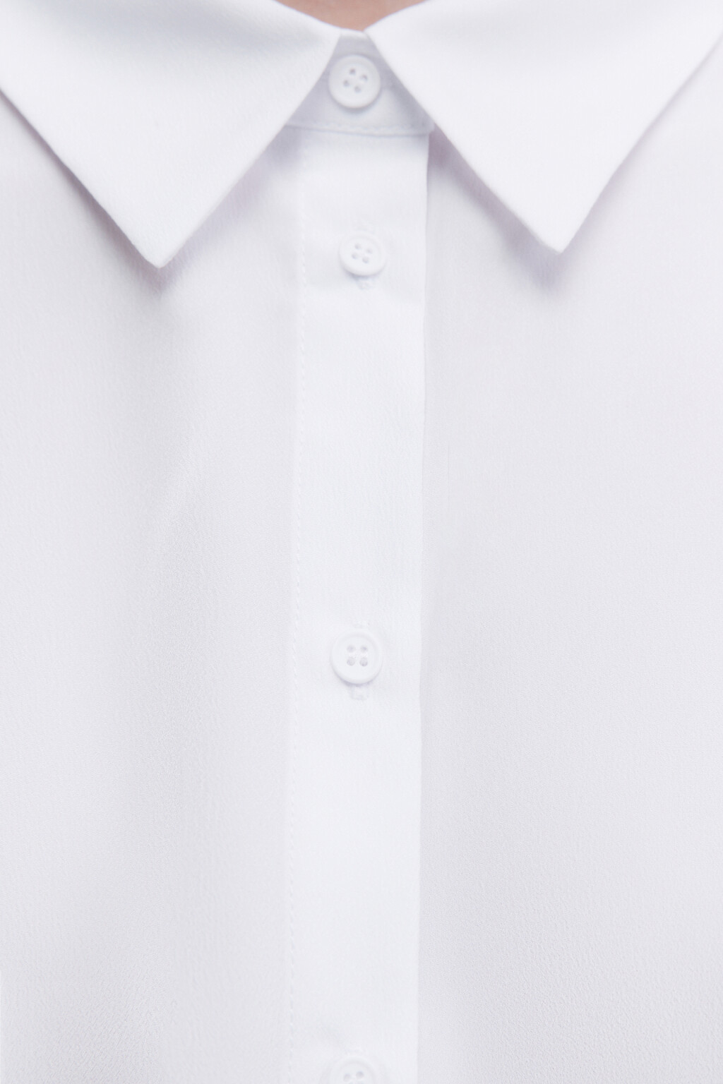 Блузка-рубашка свободная укороченная - цвет белый - 6