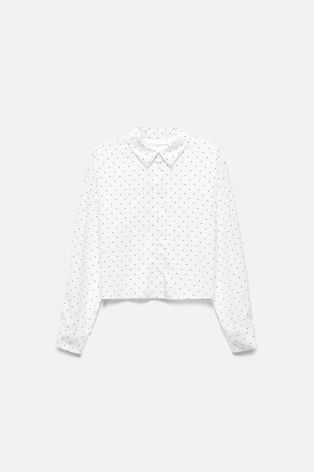 Блузка-рубашка укороченная с принтом - цвет белый - 8