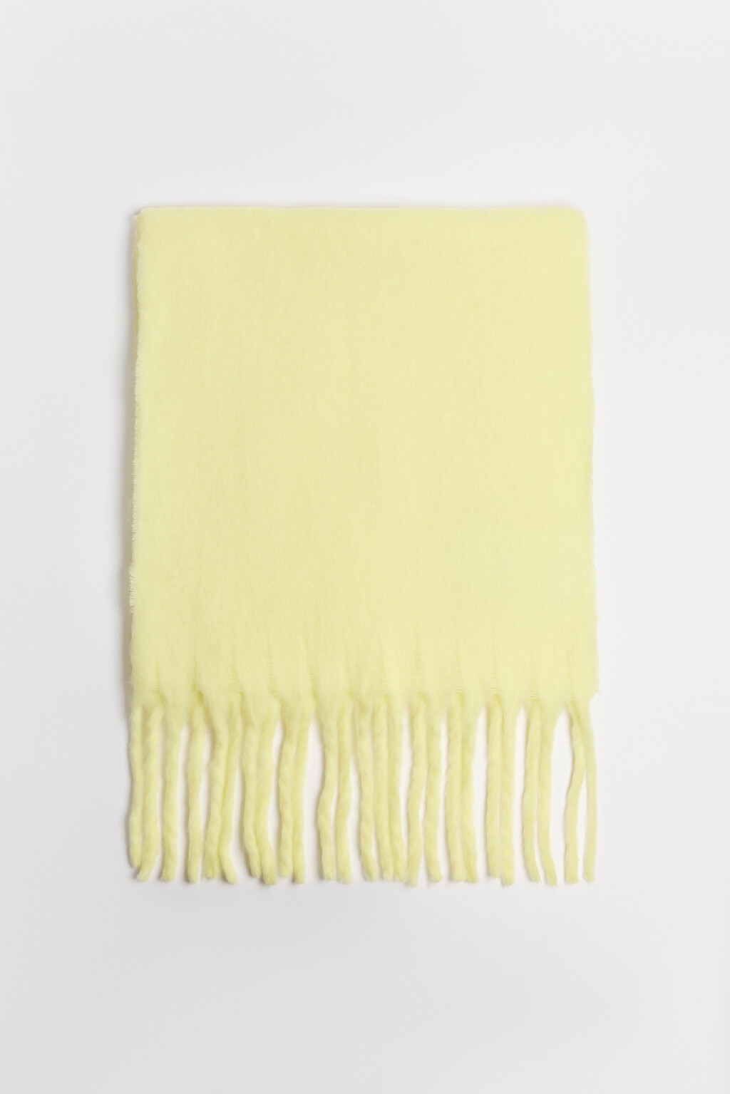 Шарф теплый с бахромой - цвет желтый - 3