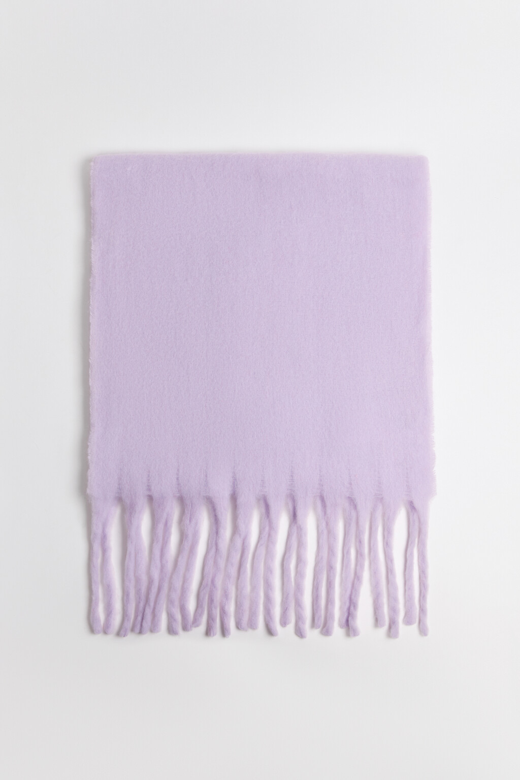 Шарф теплый с бахромой - цвет сиреневый - 1