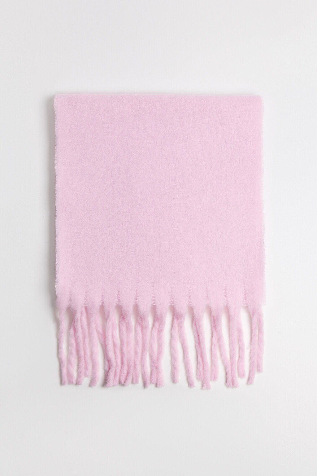 Шарф теплый с бахромой - цвет розовый - 2