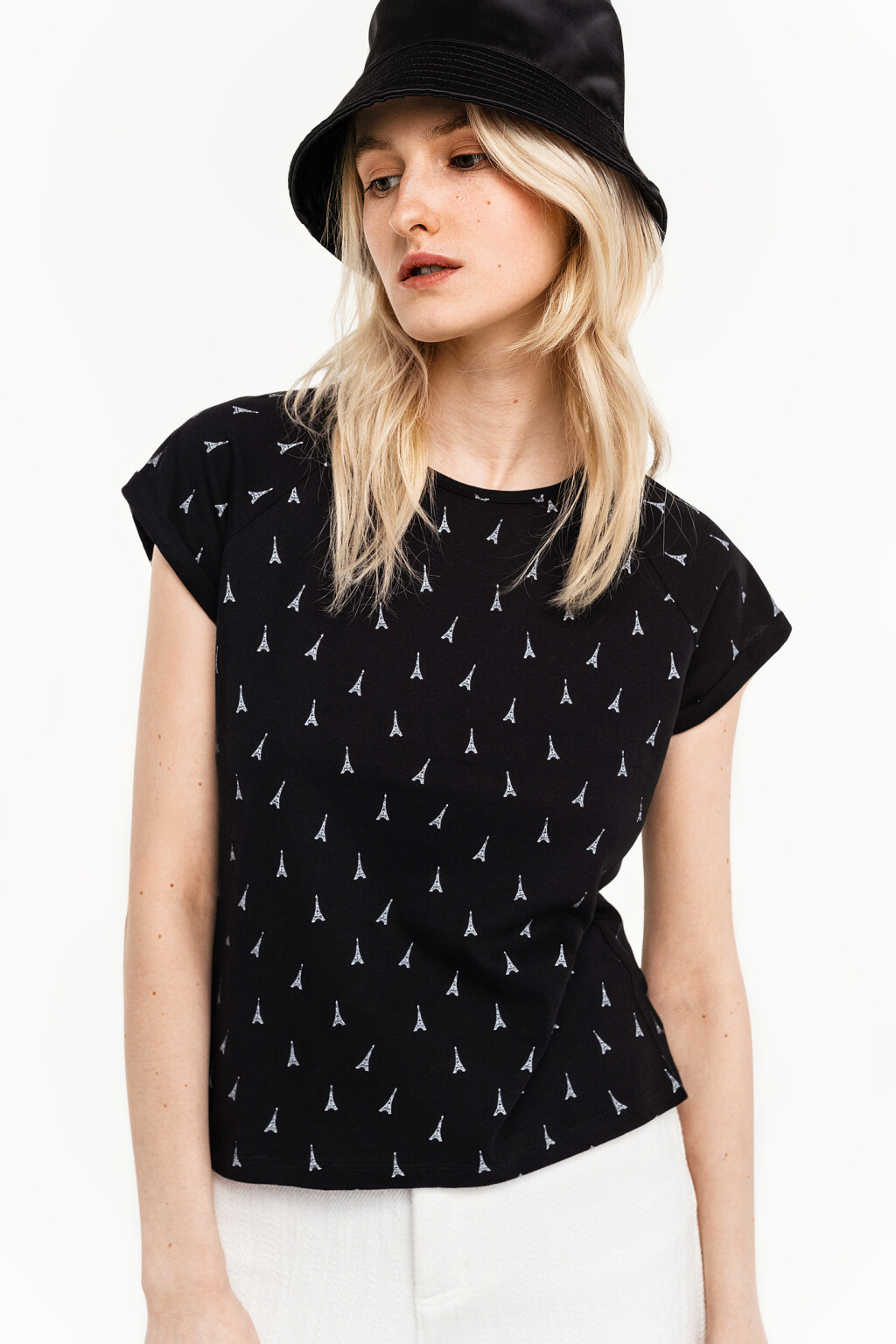 футболка хлопковая с рукавом реглан - цвет черный - 2