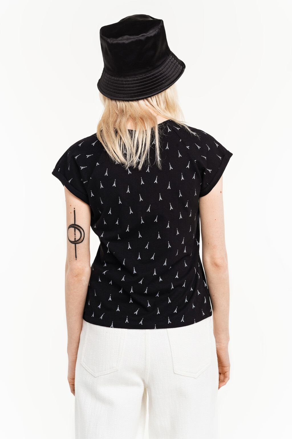 футболка хлопковая с рукавом реглан - цвет черный - 4